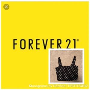 Black and white heart crop top